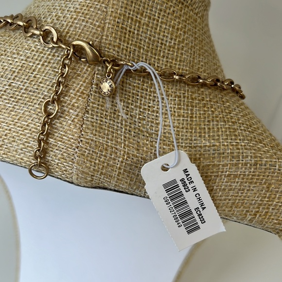 NWT J Crew Brulee Clear Rhinestone Gold Tone Chain Statement Necklace - Picture 3 of 4